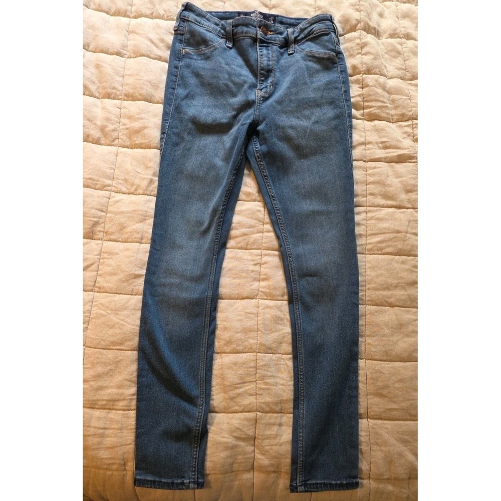 Hollister Women's Skinny Jeans Size 5S W26 L27 Medium Wash Mid Rise Blue Denim